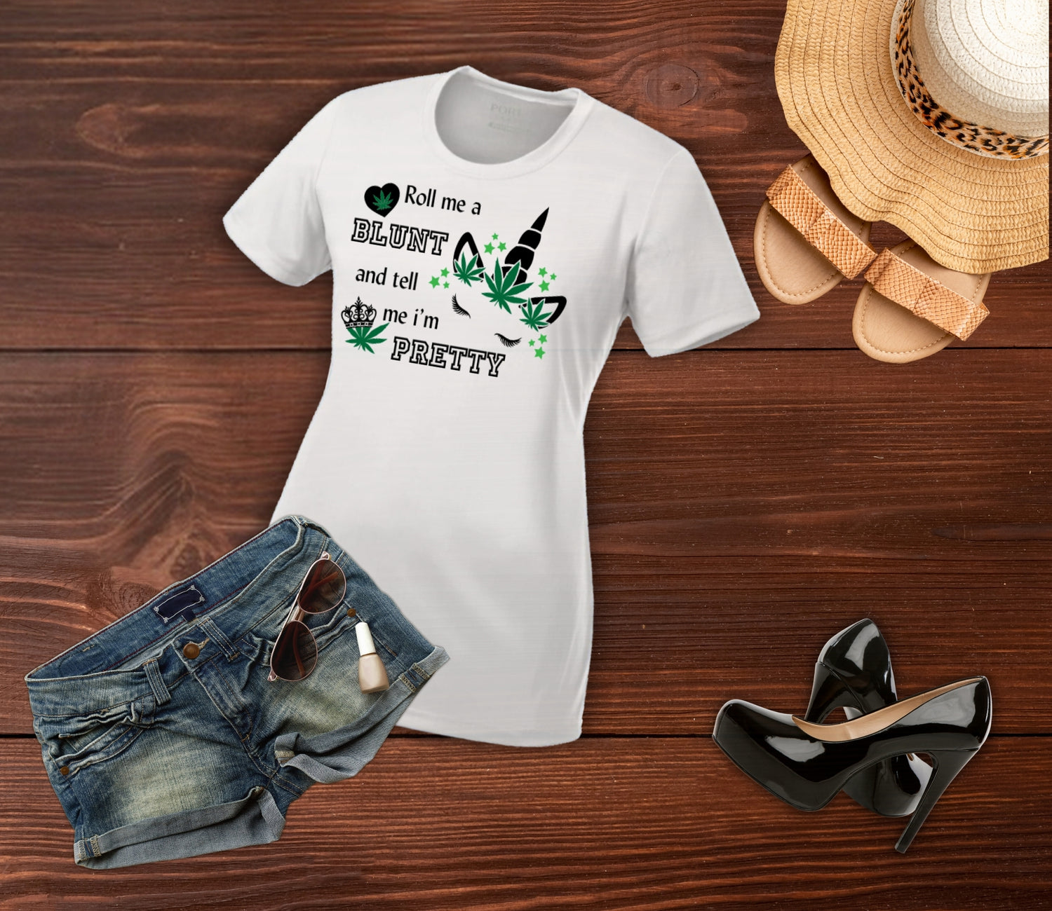 Women Athletic T-Shirt Weed