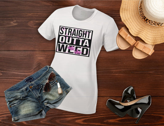 Straight Out Of Weed Women’s Weed t shirt Athletic Top