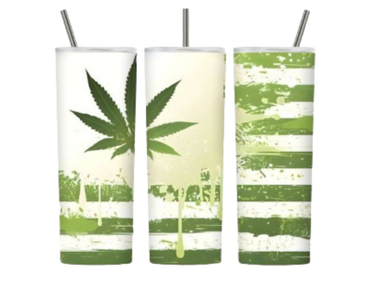 Weed Flag drip 20 oz Weed Tumbler Design