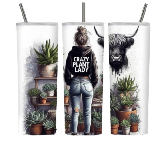 Crazy Plant Lady(20 oz Funny Tumbler Design)