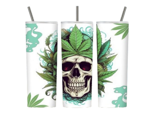 Weed Skull 2 20 oz Weed Tumbler Design