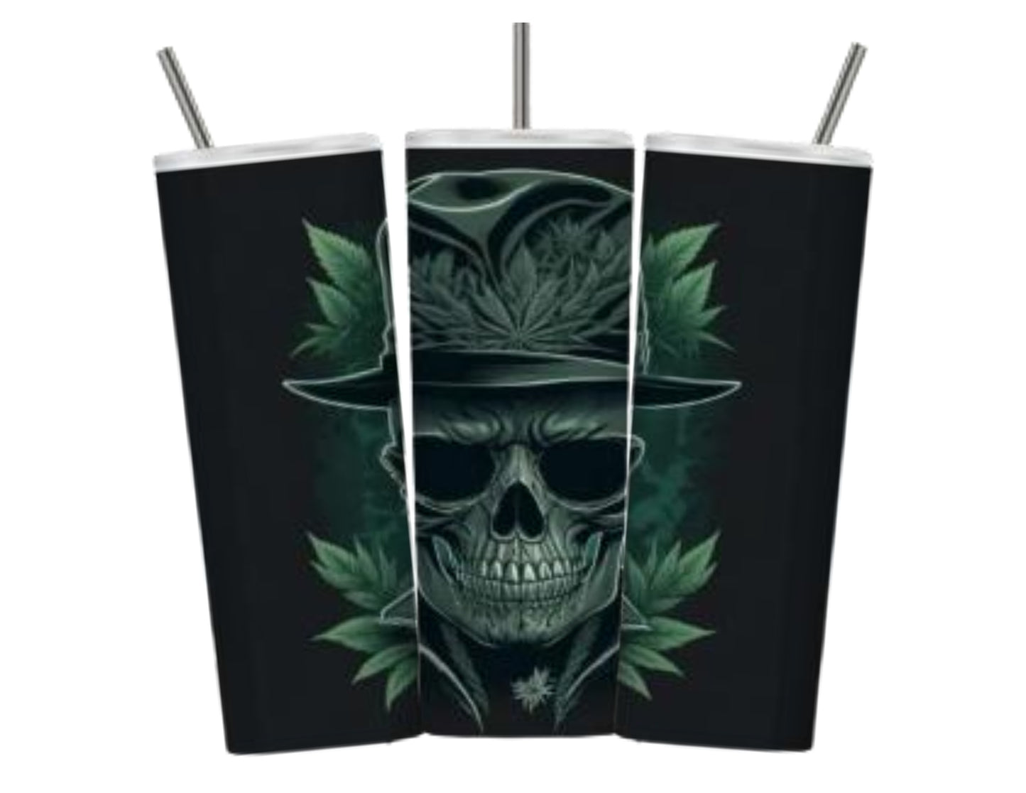 Weed Skull 20 oz Tumbler Weed Design