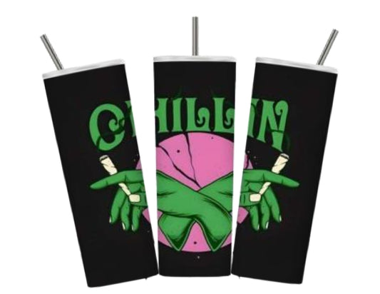 Chillin 20 oz Tumbler Weed Design