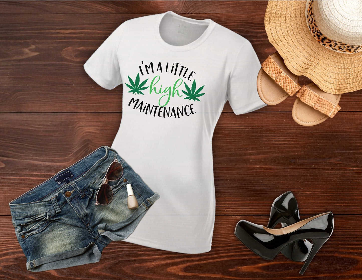 I'm A Little High Maintenance Women’s Weed T Shirt Crop Top