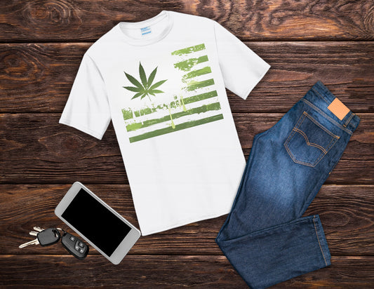 Weed Flag Drip Men’s Weed t shirt Athletic