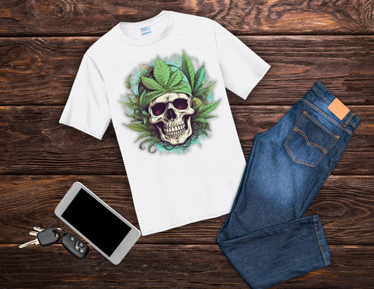 Weed Skull 2 Men’s Weed t shirt Athletic